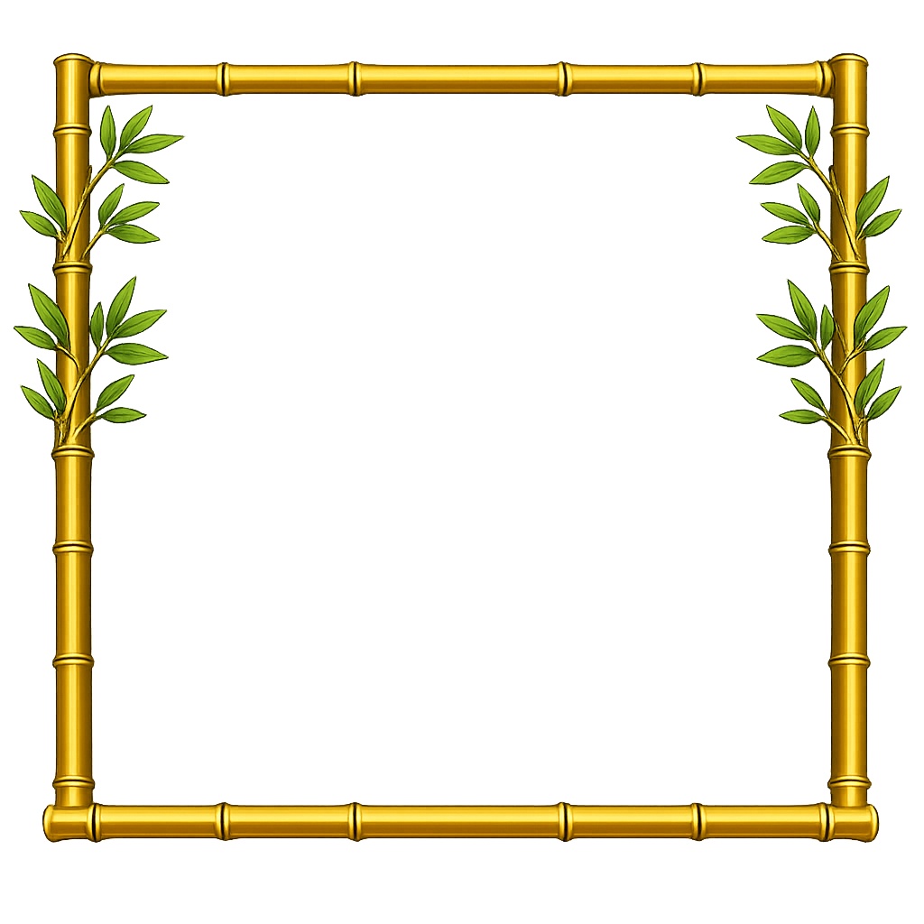 【透明PNG】竹モチーフ フレーム素材|和風・かわいい|サムネ・立ち絵・告知用