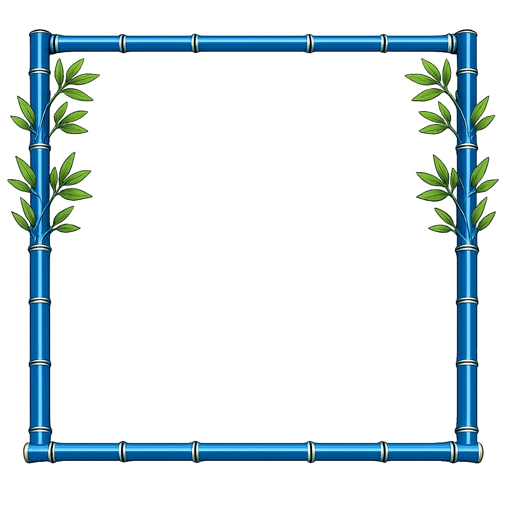 【透明PNG】竹モチーフ フレーム素材|和風・かわいい|サムネ・立ち絵・告知用