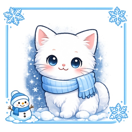 スノーマンの冬きらめき*透明フレーム【6色セット】|アイコン対応PNG