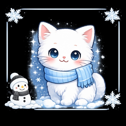 スノーマン透明フレーム（ブラック）無料サンプル