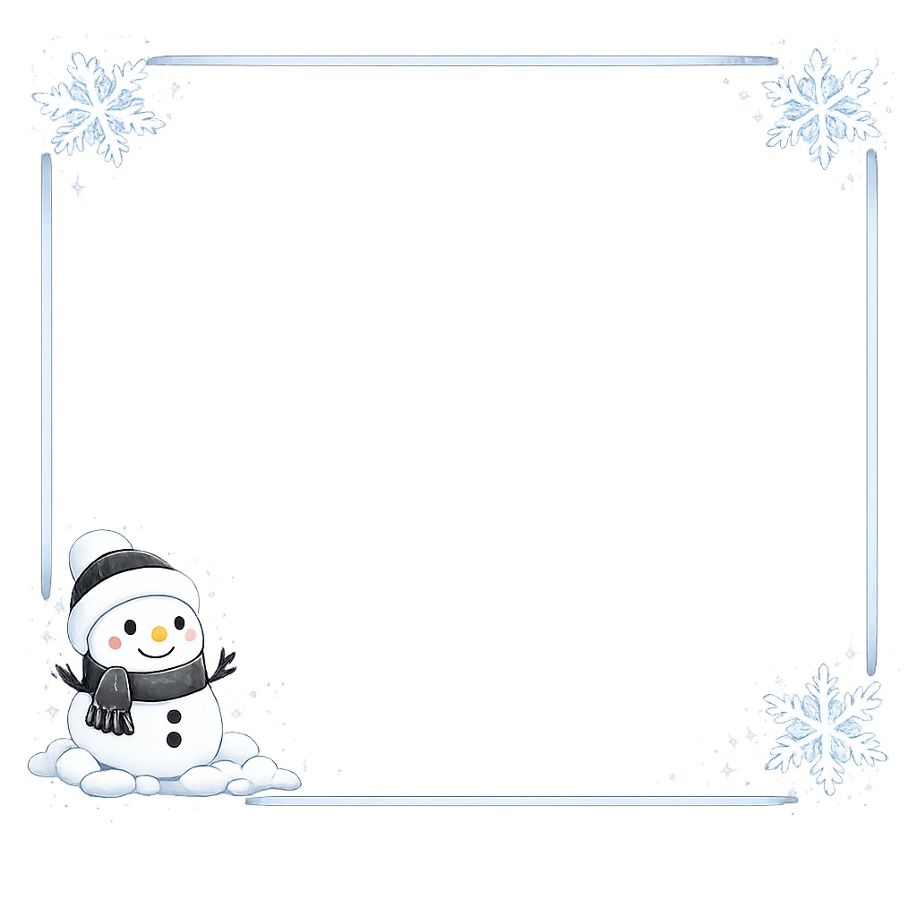 スノーマン透明フレーム(ブラック)無料サンプル