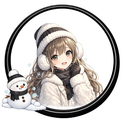 【無料／背景透過PNG】円形アイコンフレーム（黒）｜SNS・VTuber向け