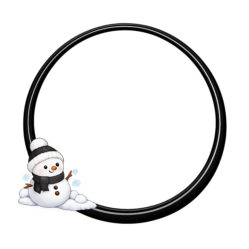 【無料/背景透過PNG】円形アイコンフレーム(黒)|SNS・VTuber向け