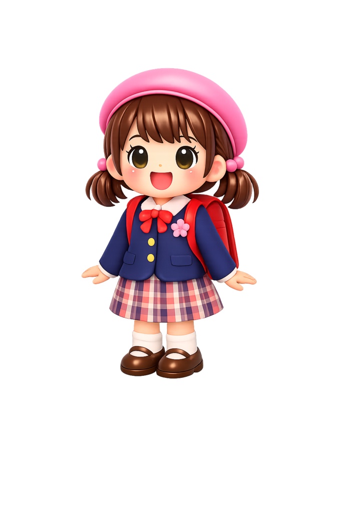 3Dぷっくり入学・卒業式クリップアートセット(透過PNG)