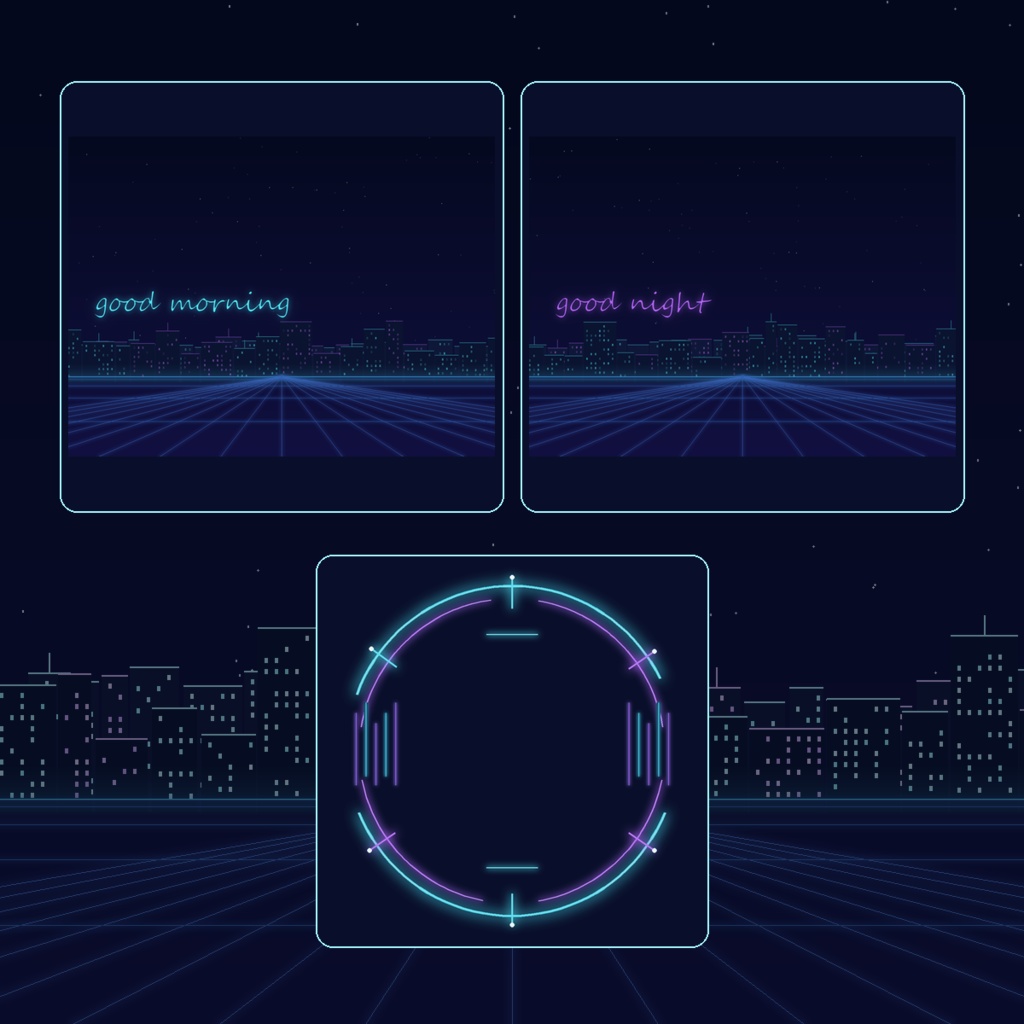 【無料】ネオン都市|IRIAM配信者向けフルセット