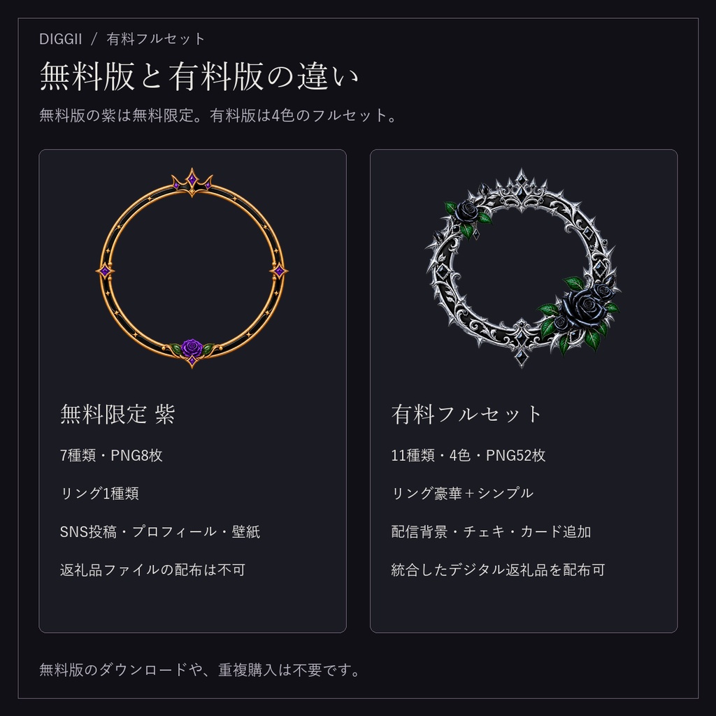 【IRIAM・VTuber】黒薔薇の王冠|ヴィラン系 配信・SNS・デジタル返礼品フルセット
