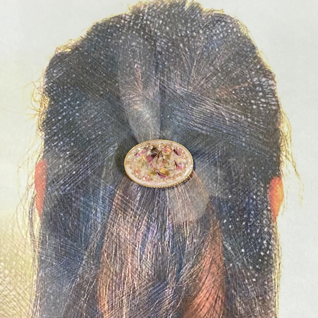 ぷっくりオーバルヘアゴム(ラベンダー)