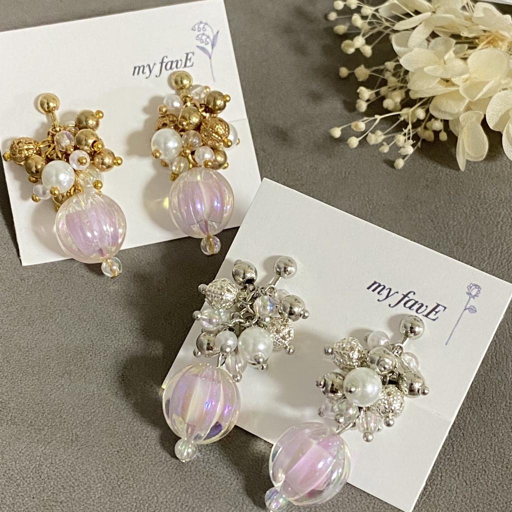 オーロラパンプキンとじゃらじゃらピアス&イヤリング