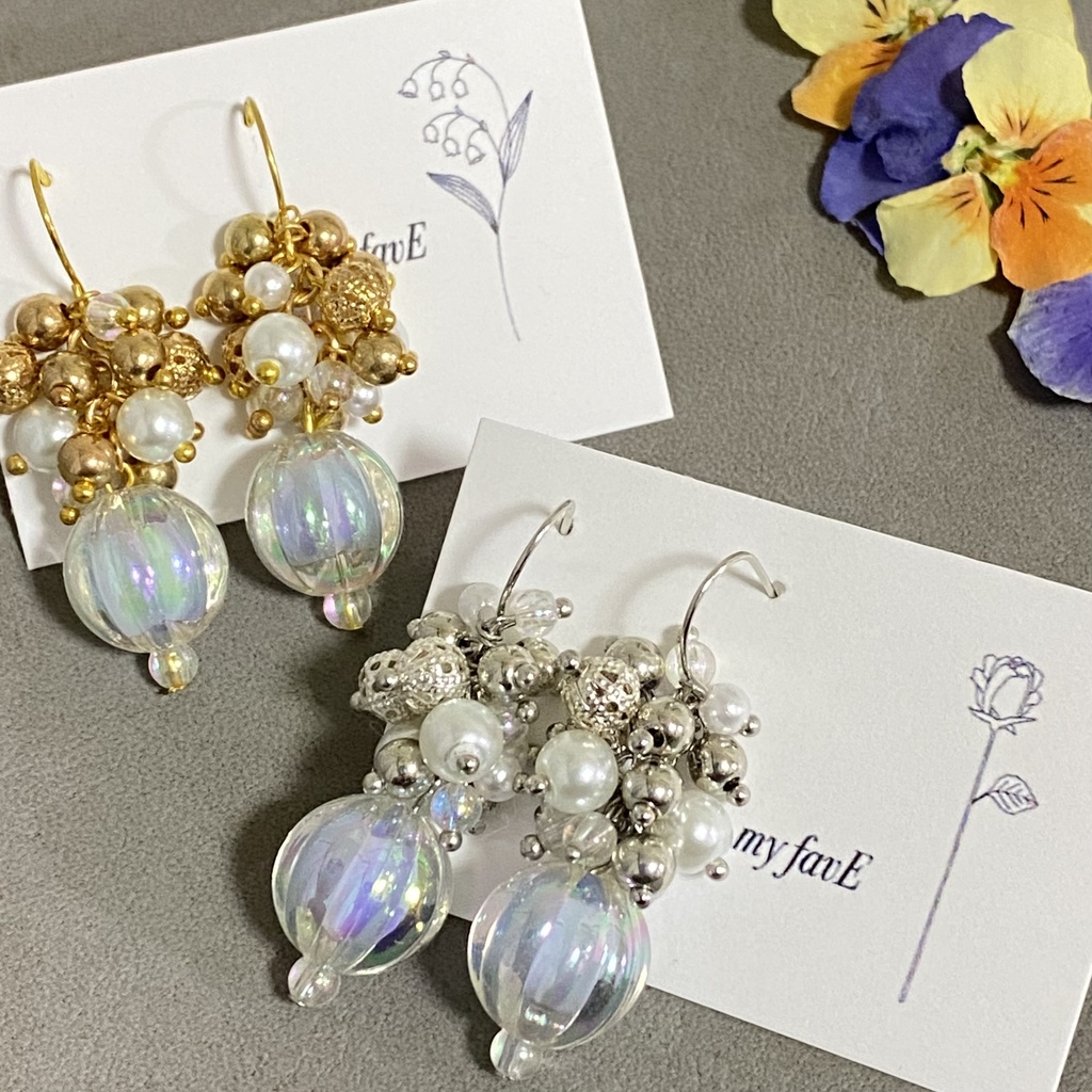 オーロラパンプキンとじゃらじゃらピアス&イヤリング