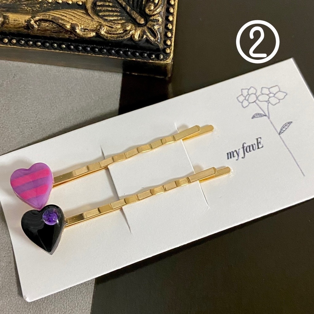 ぷくんとハートのヘアピン