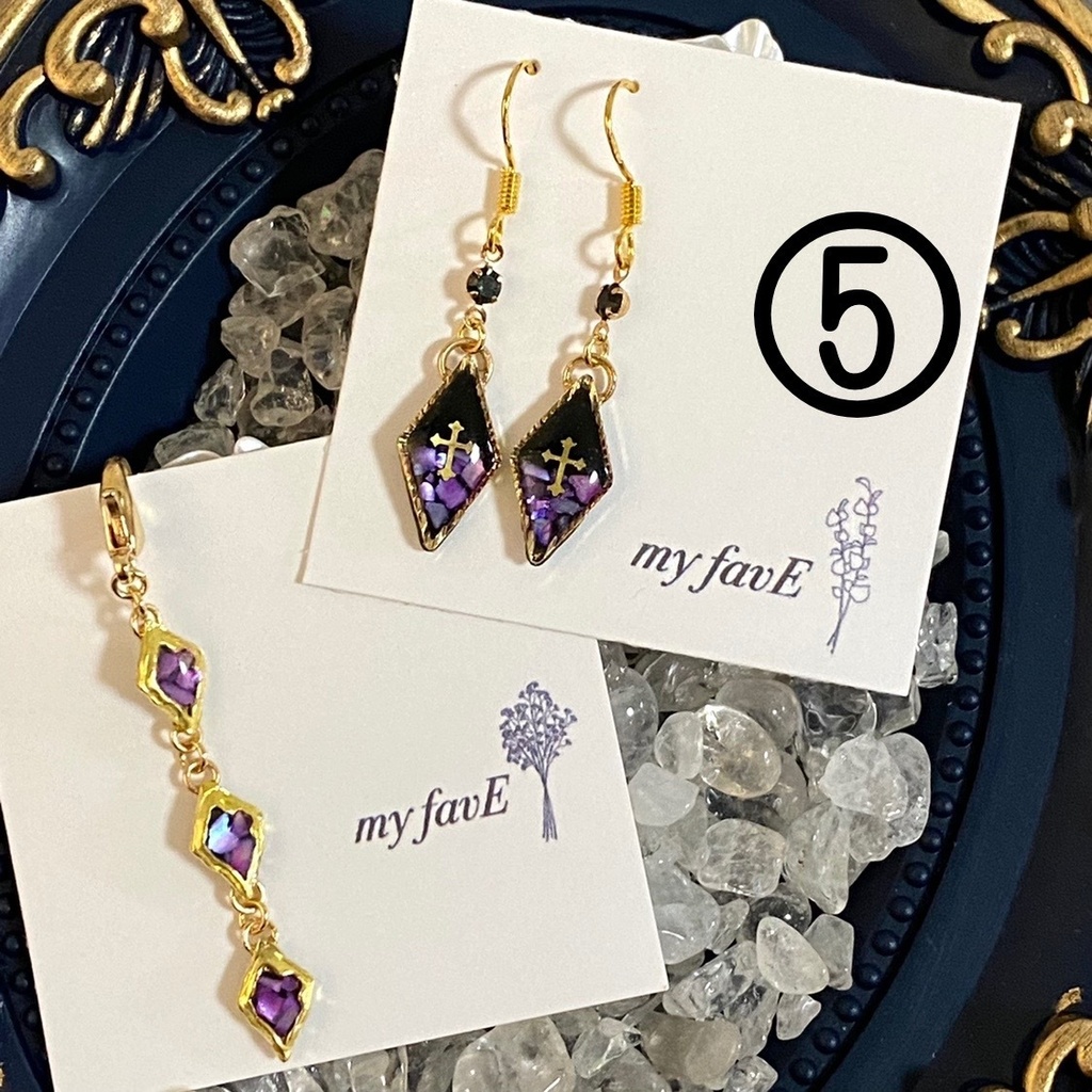 人魚の鱗のピアス&マスクチャーム