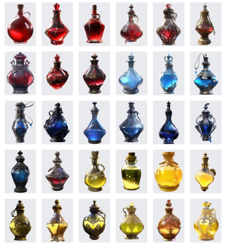 アイコン素材集vol.1【ポーション/30枚/背景透過】