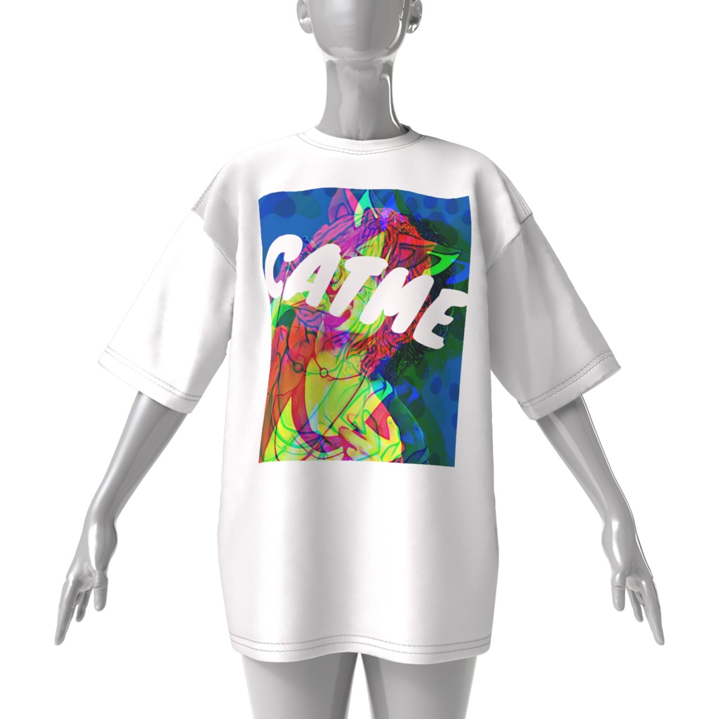 我-waRe-オーバーサイズグラフィックTシャツ ホワイト