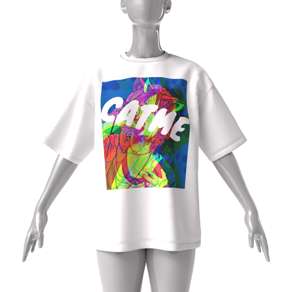 我-waRe-オーバーサイズグラフィックTシャツ ホワイト