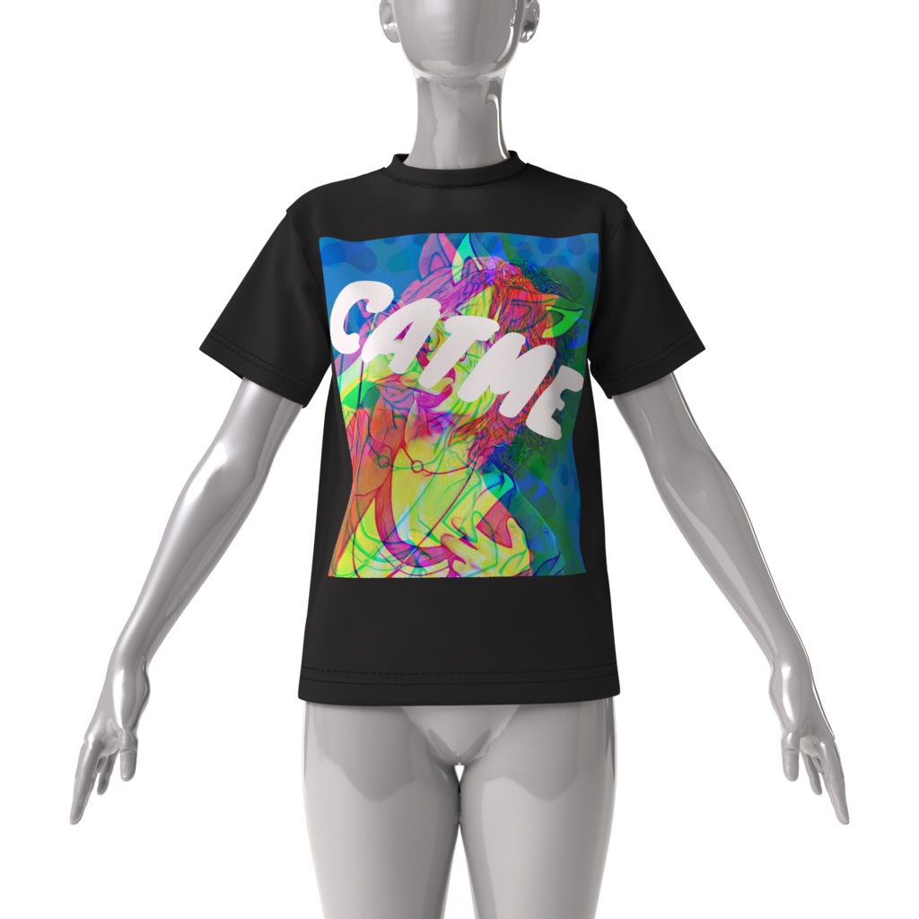 我-waRe-オーバーサイズグラフィックTシャツ ブラック