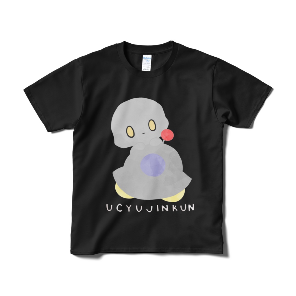 うちゅうじんくん黒Tシャツ【片面】