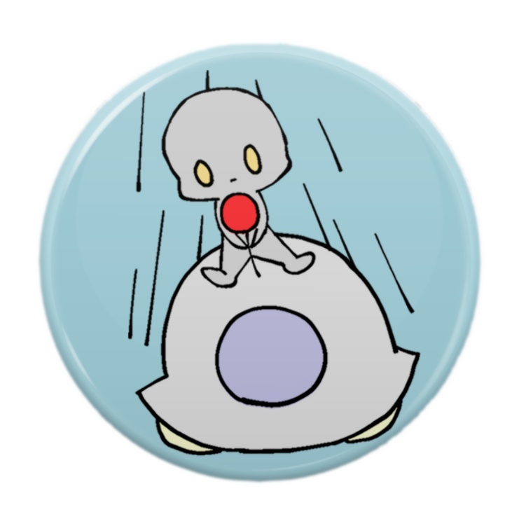 UFOに乗るうちゅうじんくん缶バッジ