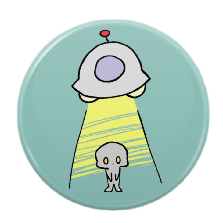 アブダクションなうちゅうじんくん缶バッジ