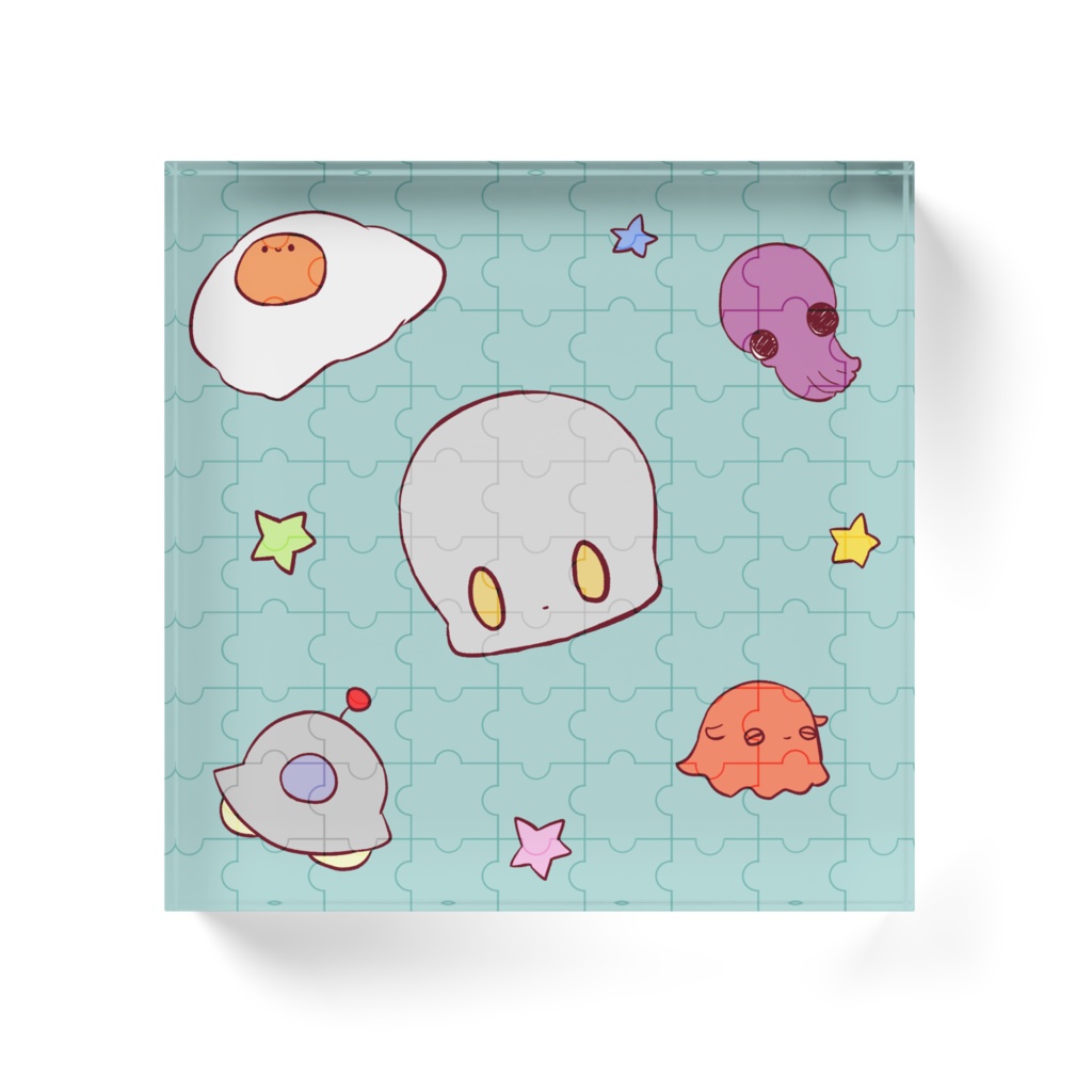 パズル風アクリルブロック