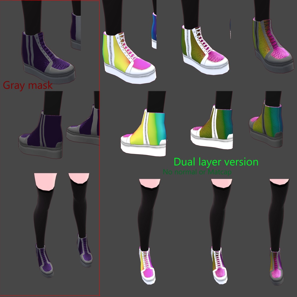 Free VRoid Rainbow Boots