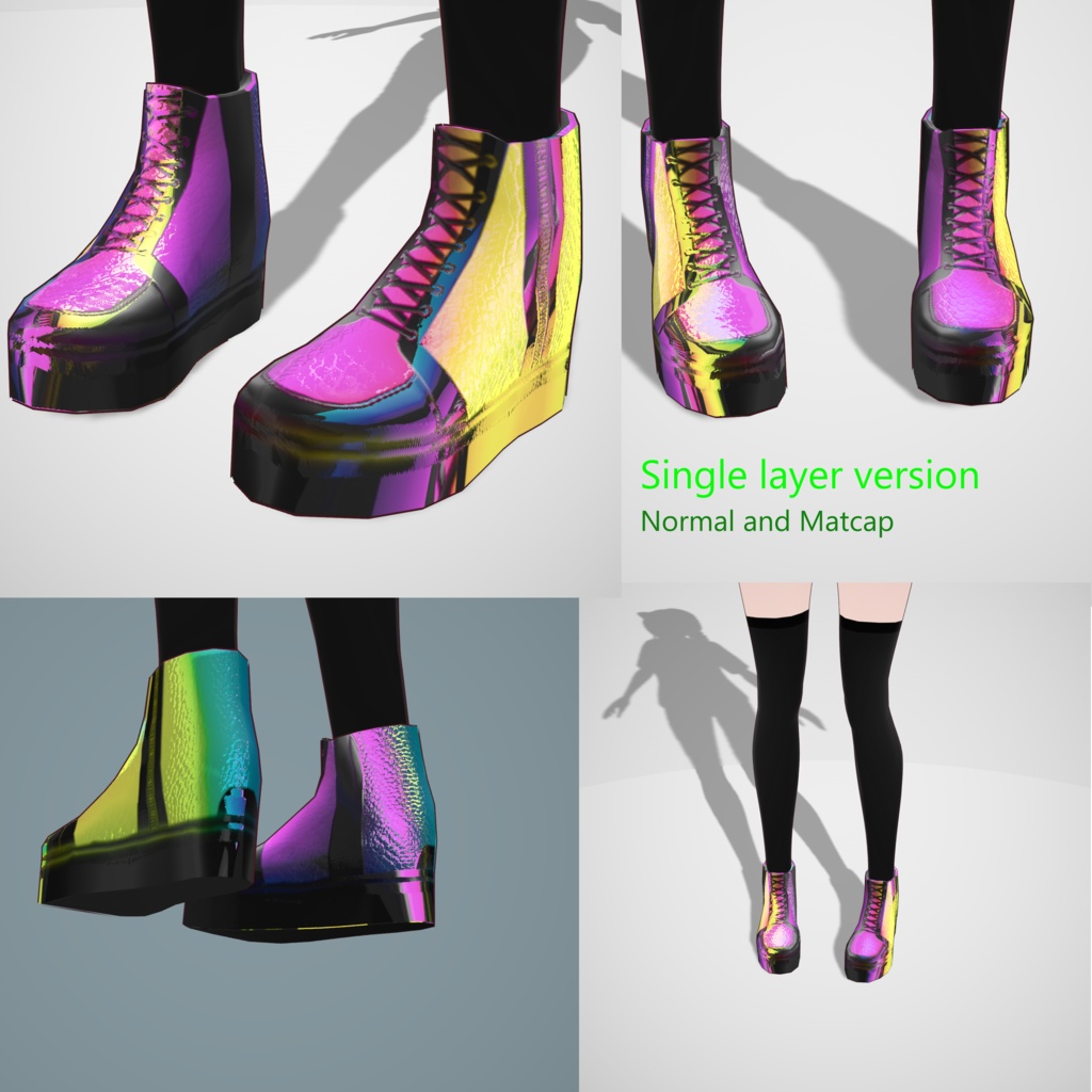 Free VRoid Rainbow Boots