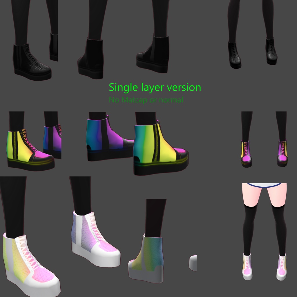 Free VRoid Rainbow Boots