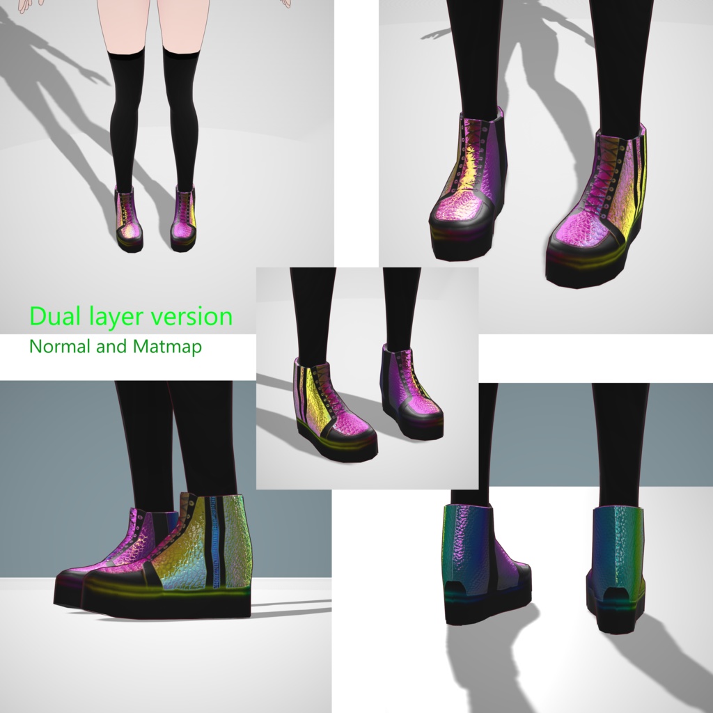 Free VRoid Rainbow Boots