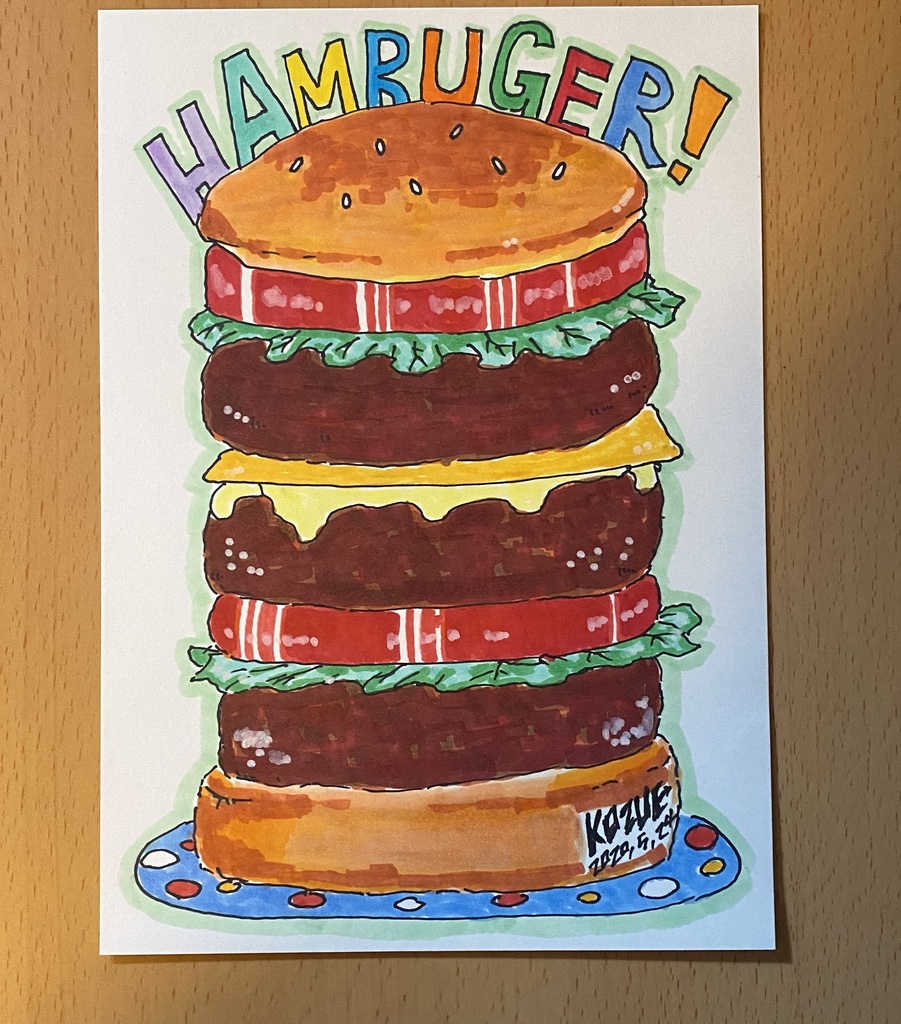 ハンバーガー手描きイラスト Kozue Booth