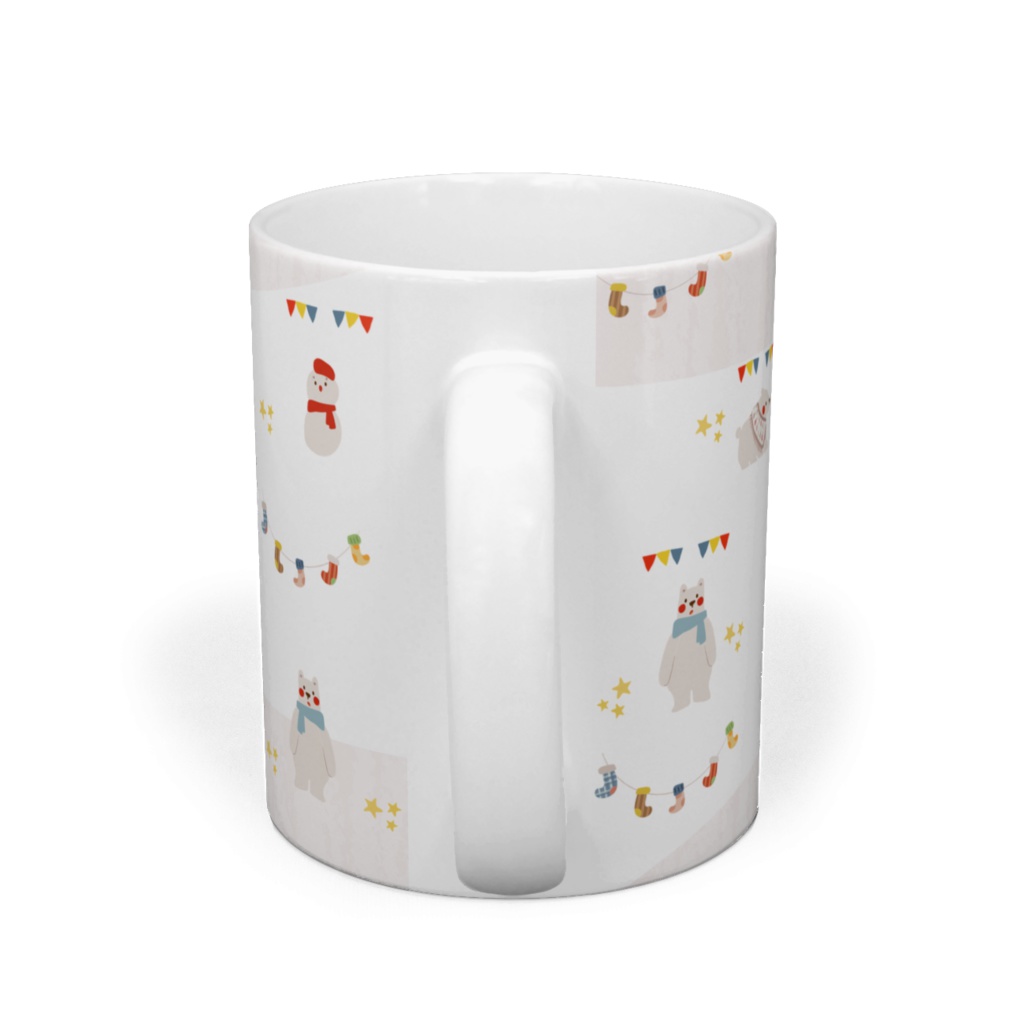 冬景色と白クママグ