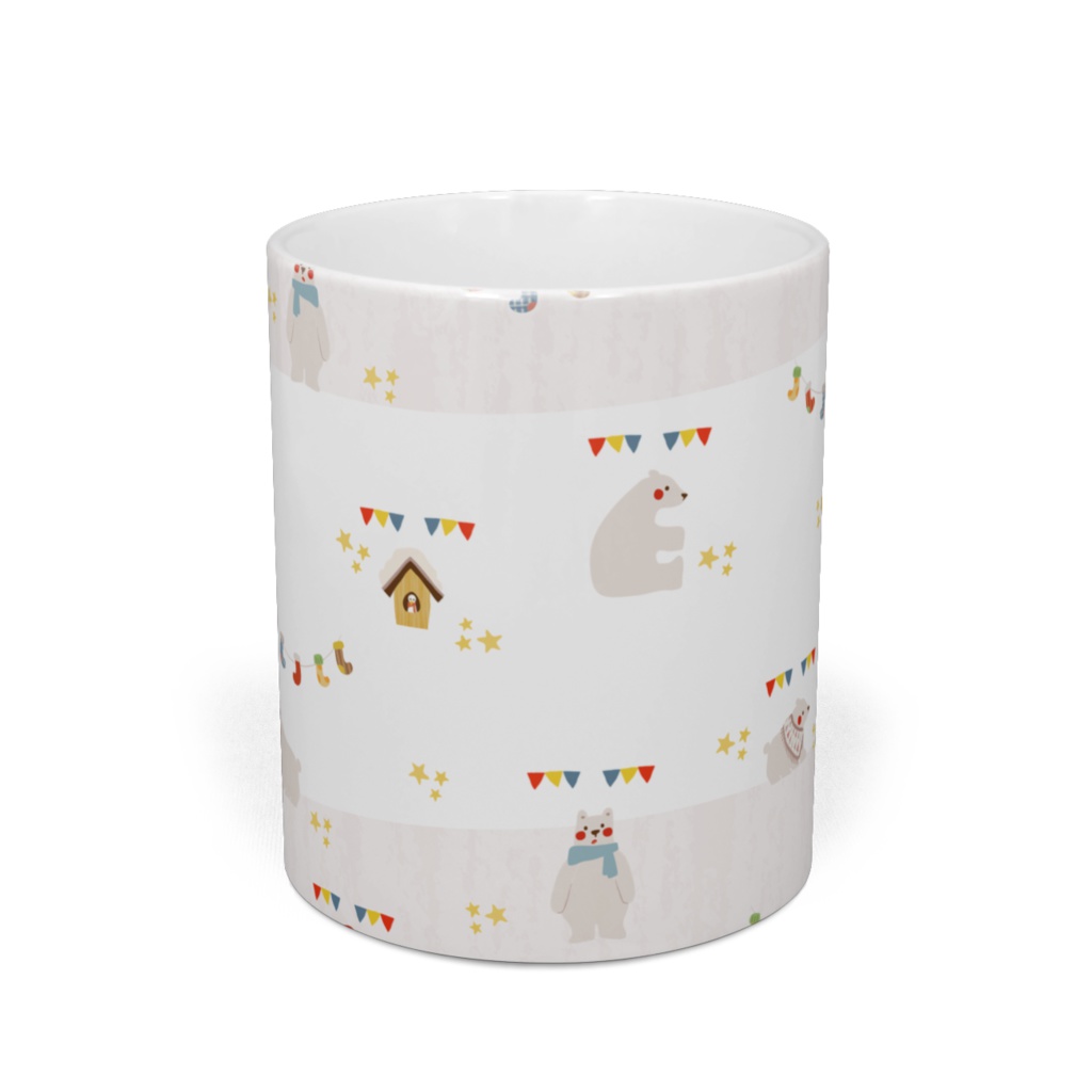 冬景色と白クママグ