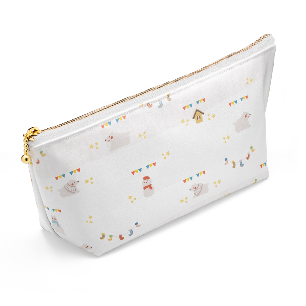 雪景色と白クマポーチ