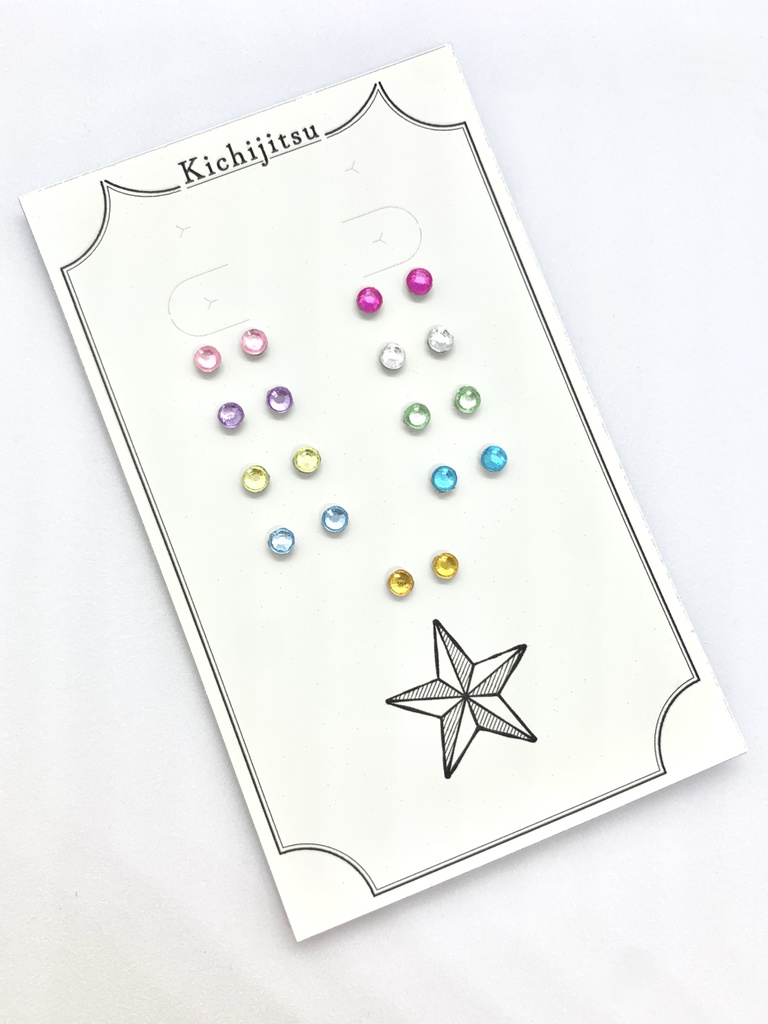 No.2／magnet earrings SET(color)【ぬい】