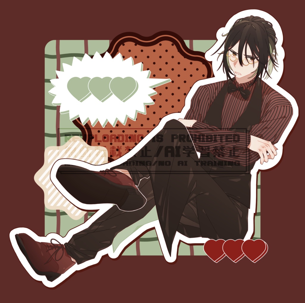 バレンタインダイカットカード