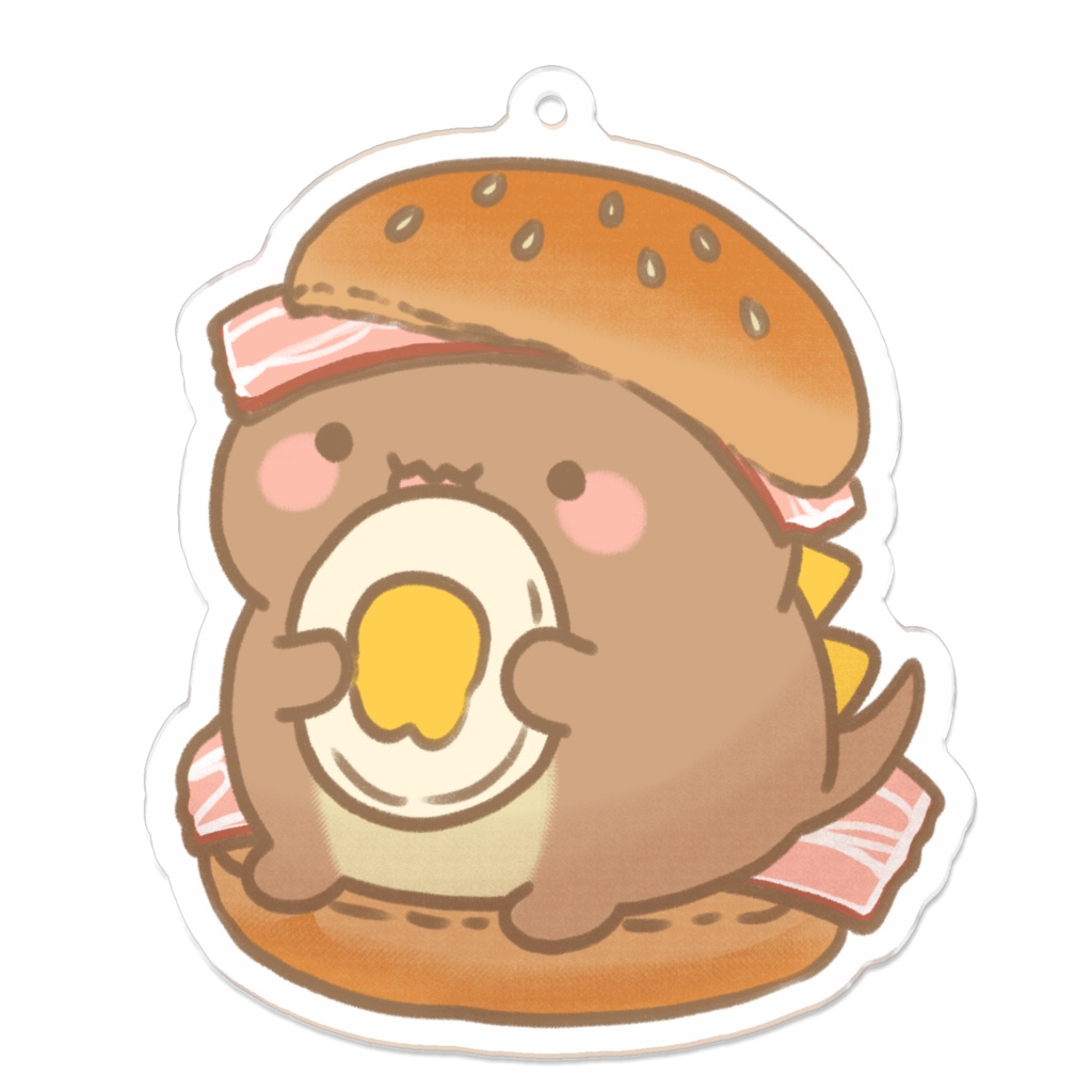 お月見バーガーザウルスアクリルキーホルダー