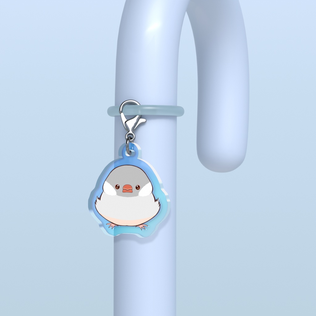 シルバー文鳥めじるしチャーム