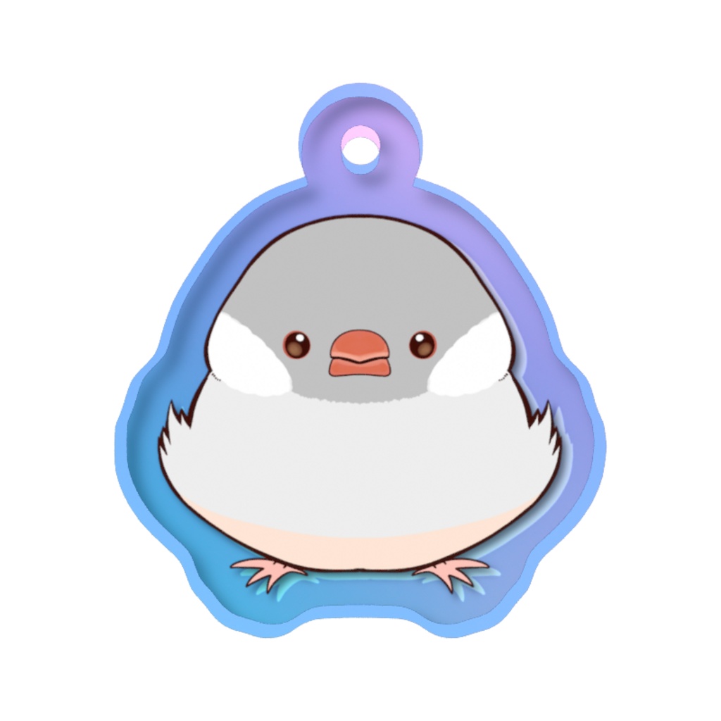 シルバー文鳥めじるしチャーム