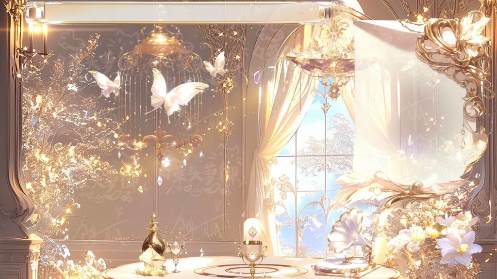 【vtube背景】金色のダイナミックライブルーム背景