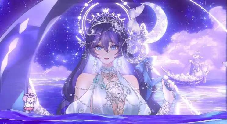 【Live2dModel】月海神Moon Sea God,背景がダイナミックな表情パックをプレゼントGift background dynamic emoji pack