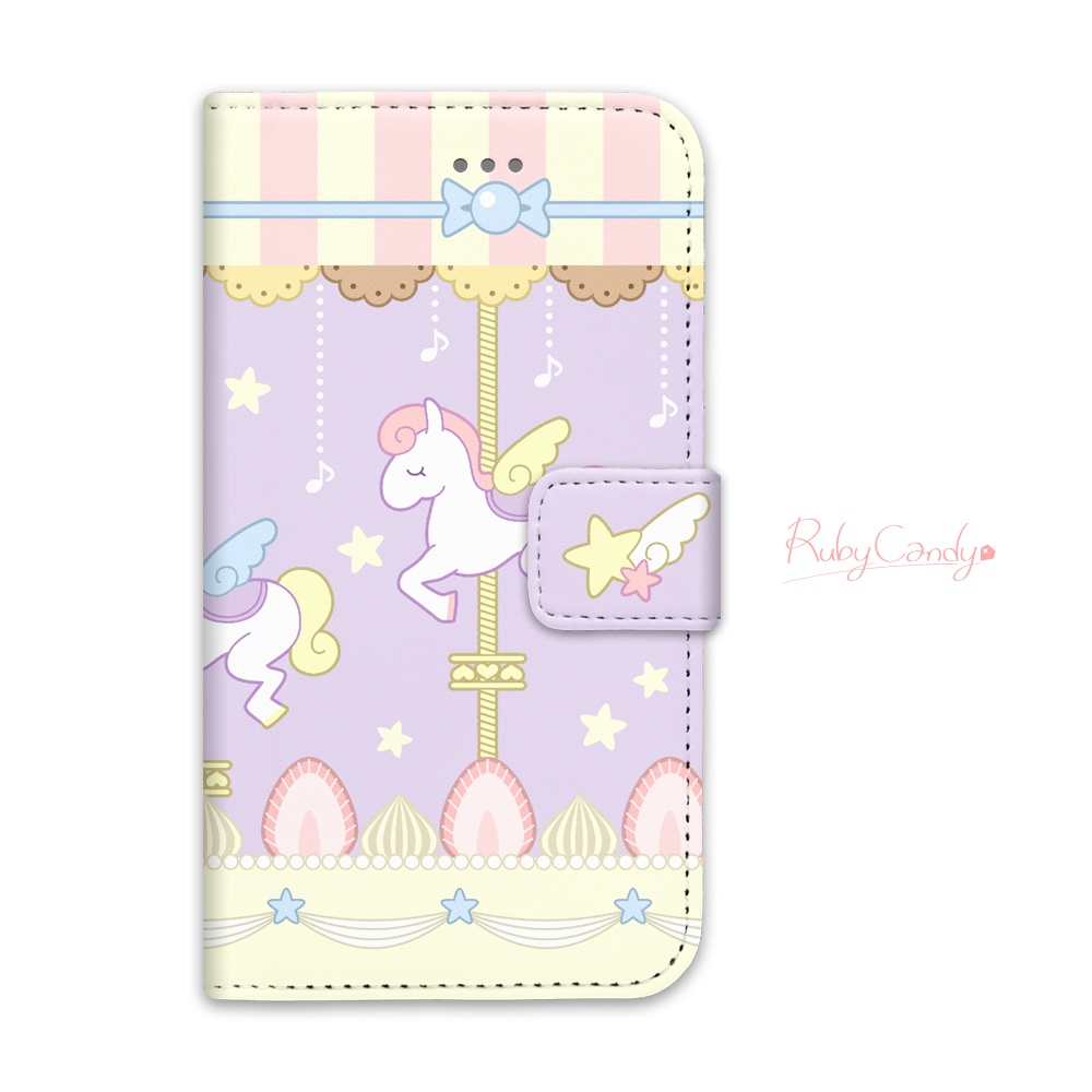 【iPhone】ペガサスのメリーゴーランド 手帳型スマホケース