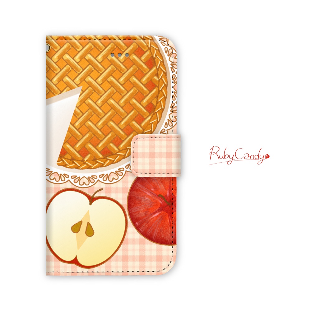 【iPhone】今日のおやつはアップルパイ 手帳型スマホケース