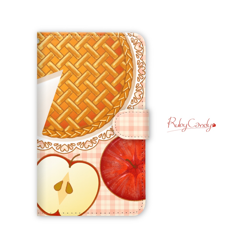 【Android】今日のおやつはアップルパイ 手帳型スマホケース