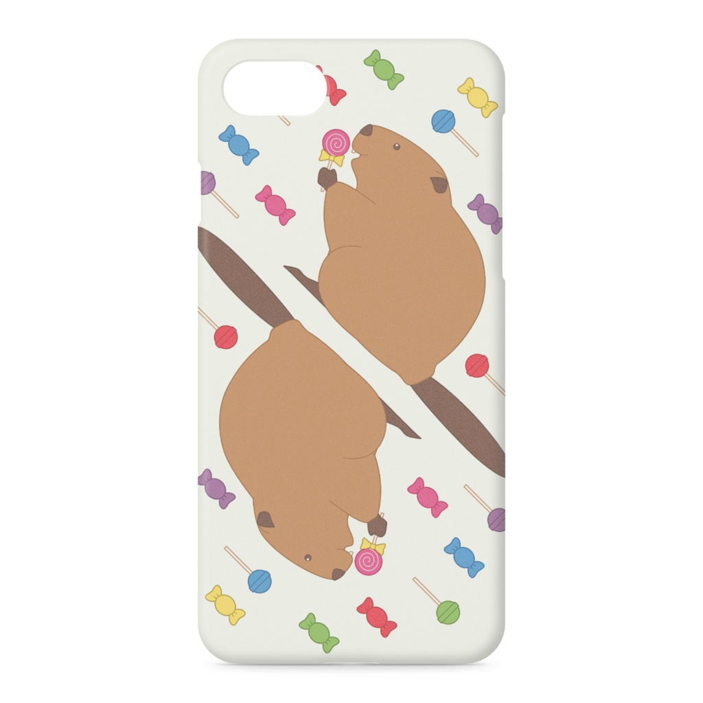 ビーバーとキャンディ【iPhoneケース】