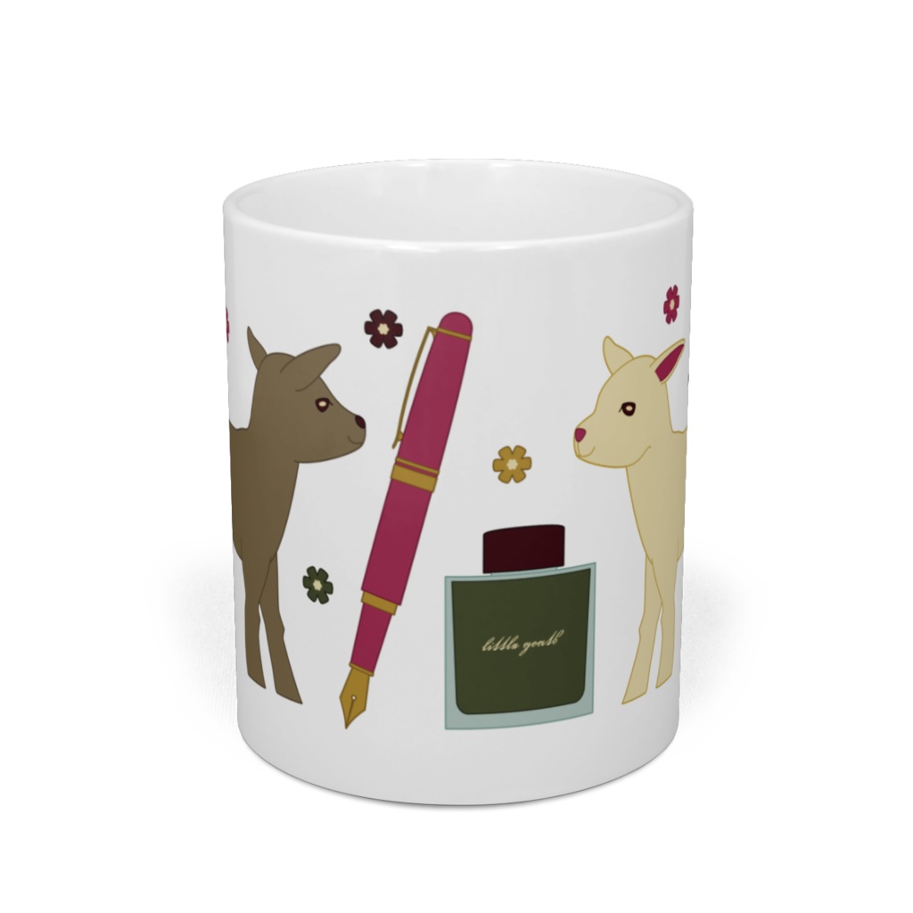 子ヤギと万年筆とインク【マグカップ】