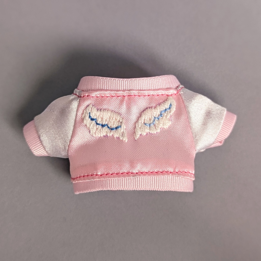 10cmぬい用 白い羽根柄スカジャン