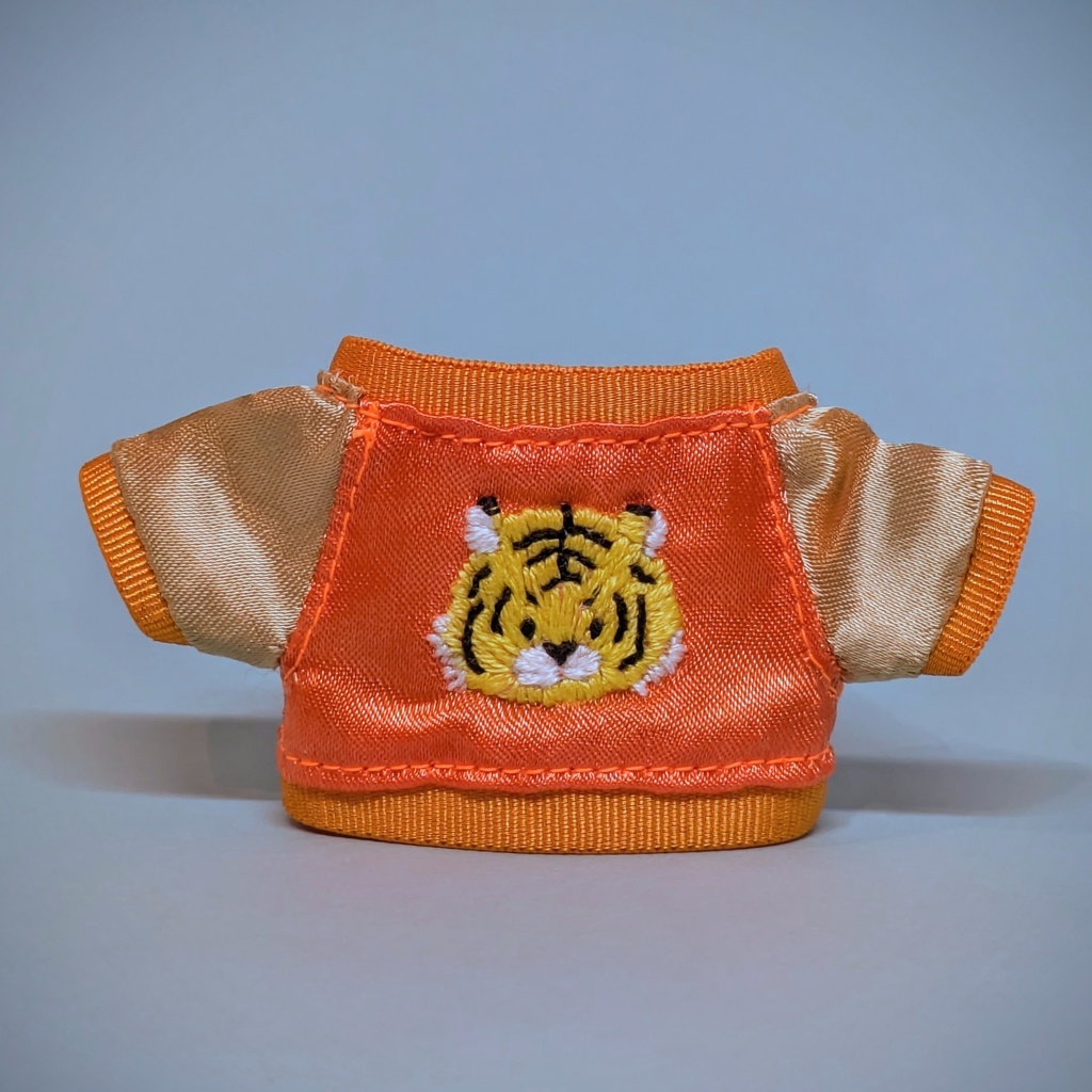 10cmぬい用 虎刺繍入りスカジャン(オレンジ)