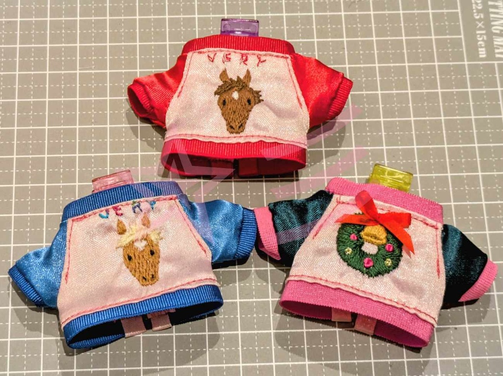 10cmぬい用 クリスマスリース柄スカジャン