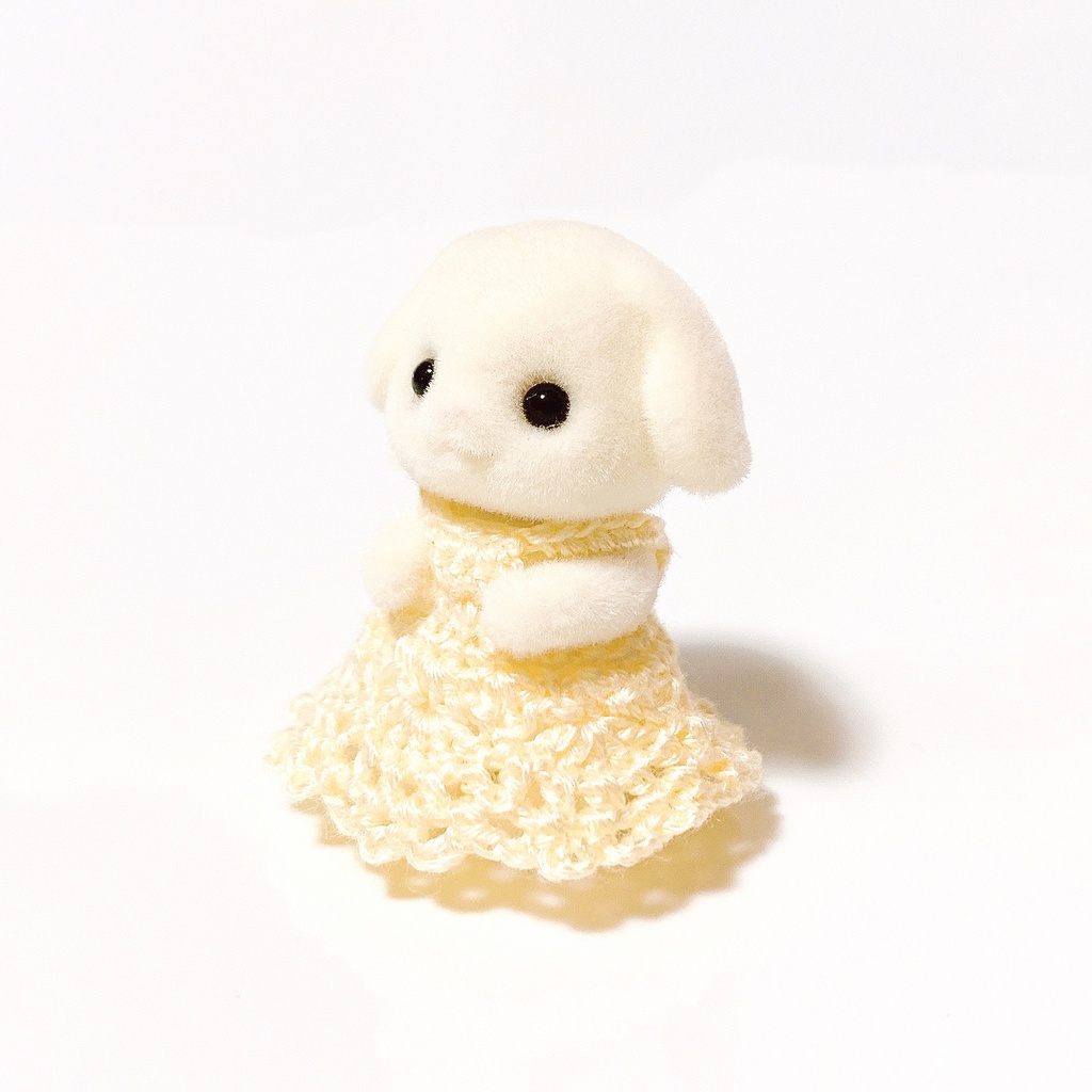 裾レースのワンピースドレス 小さい赤ちゃんサイズ