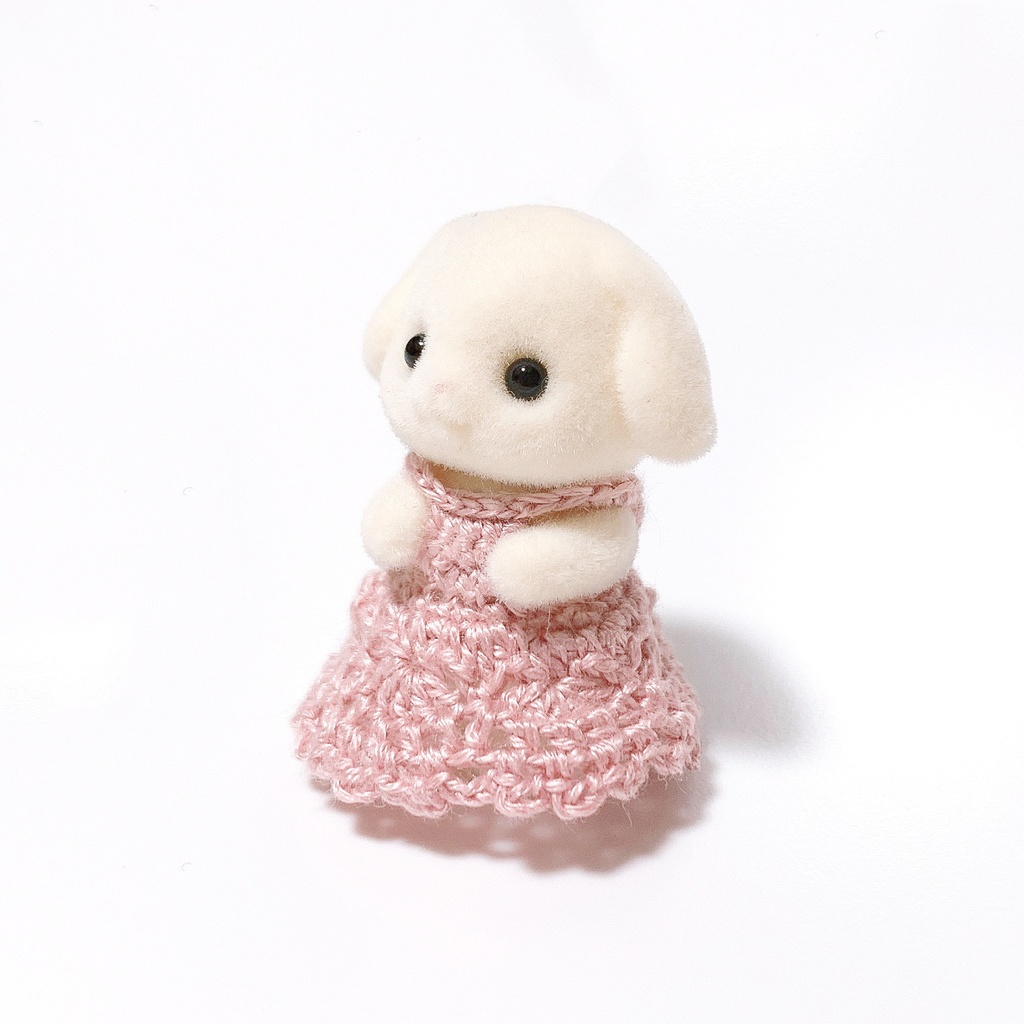 裾レースのワンピースドレス 小さい赤ちゃんサイズ