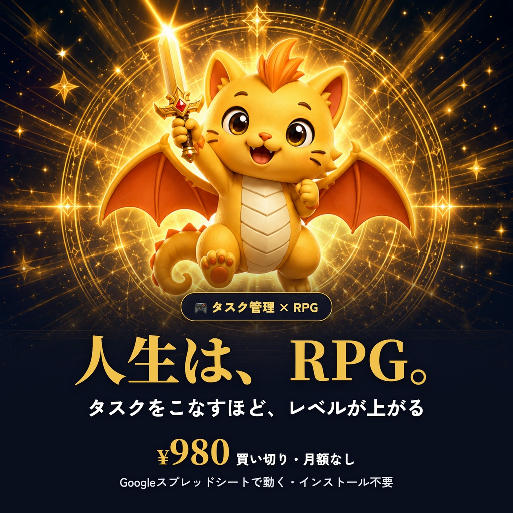 人生は、RPG。― タスクをこなすほどレベルが上がるGoogleスプレッドシート