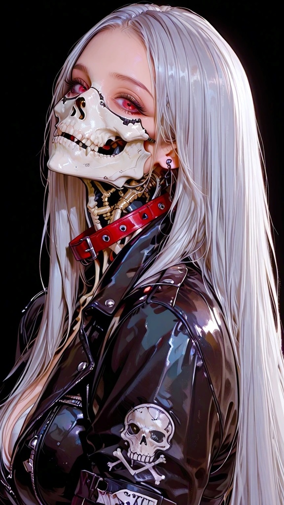 美女×髑髏 AIアート｜高解像度デジタル作品